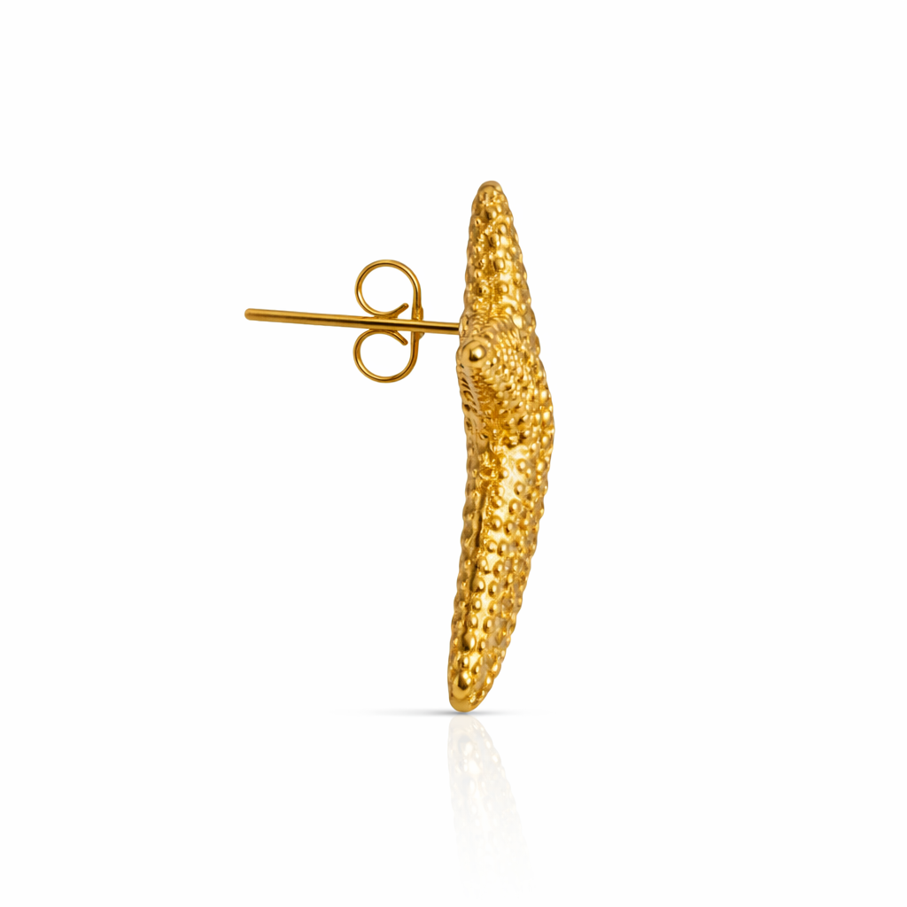 Gold Starfish Statement Earrings