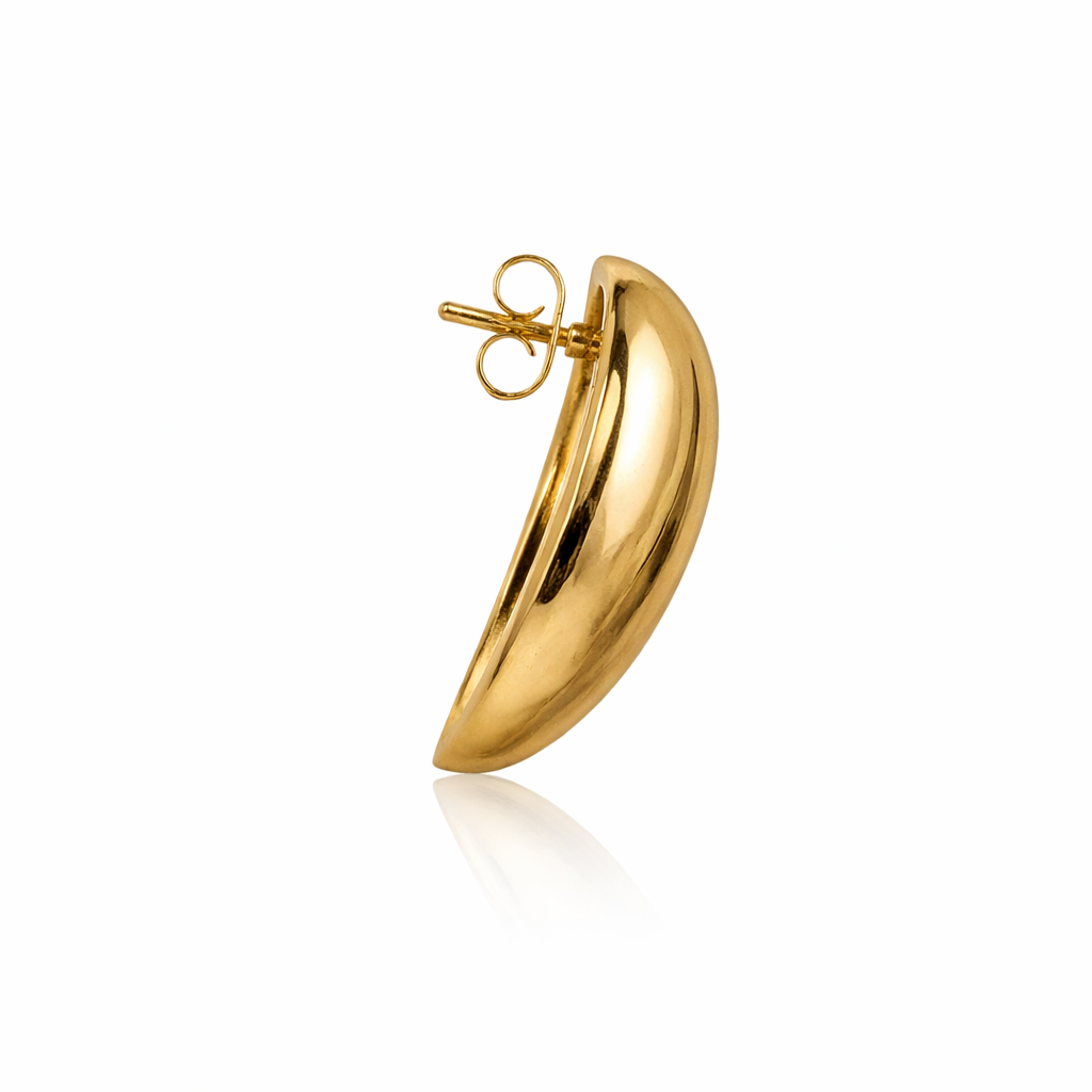 Golden Heart Stud Earrings