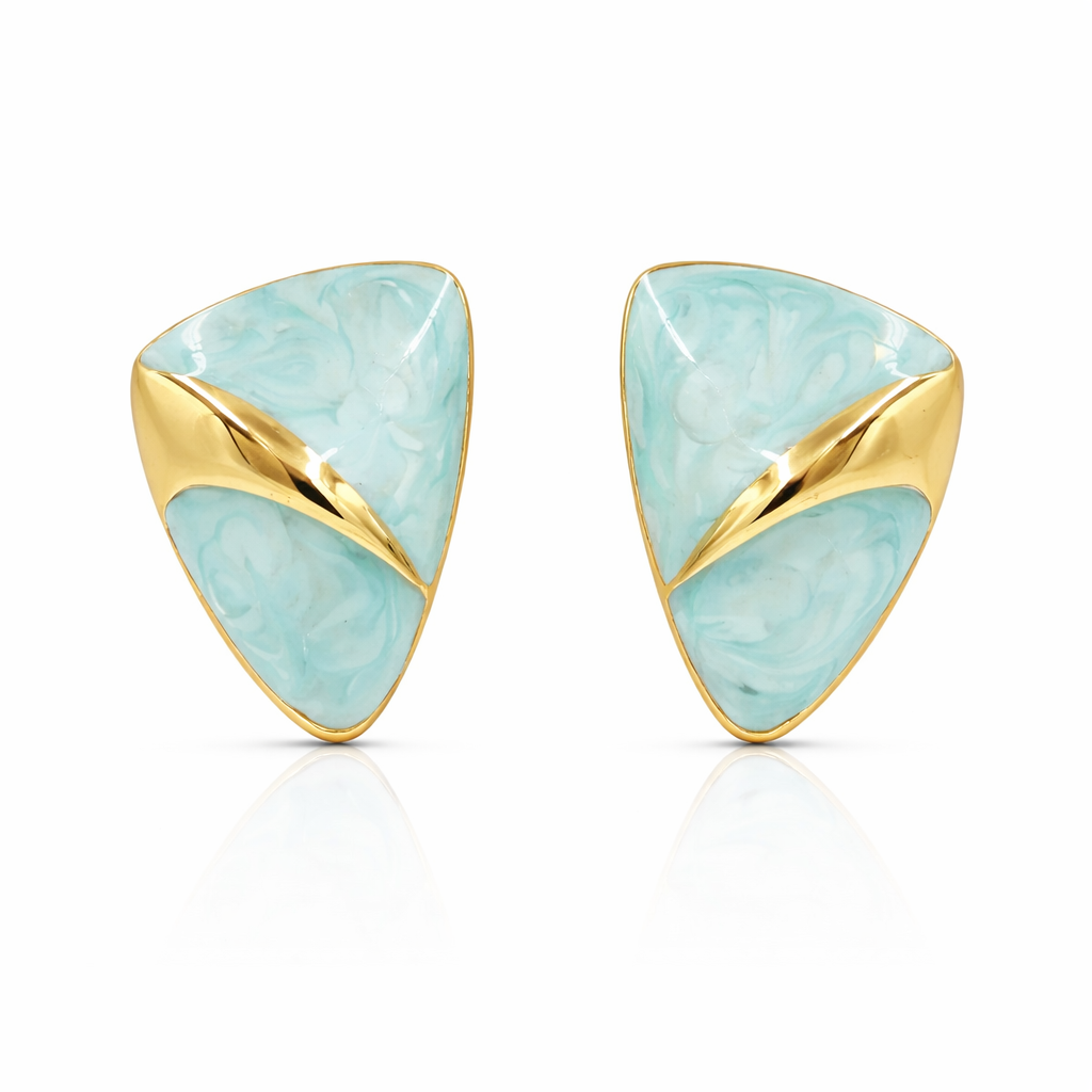 Luxe Aqua Stud Earrings