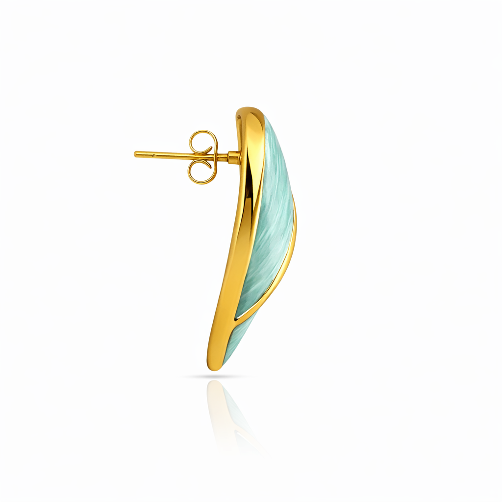 Luxe Aqua Stud Earrings