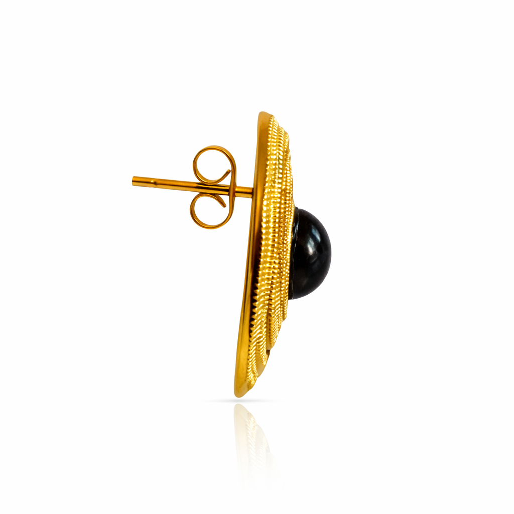 Midnight Gold Stud Earrings