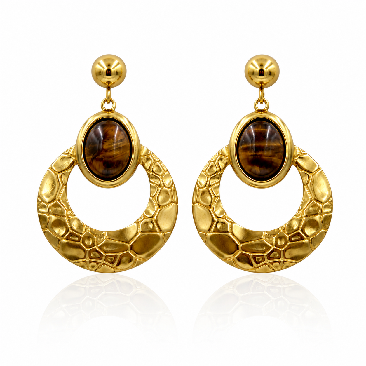Tiger Eye Statement Earrings