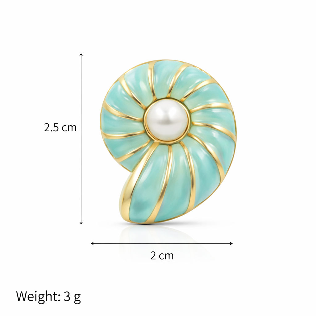 Ocean Gold Stud Earrings