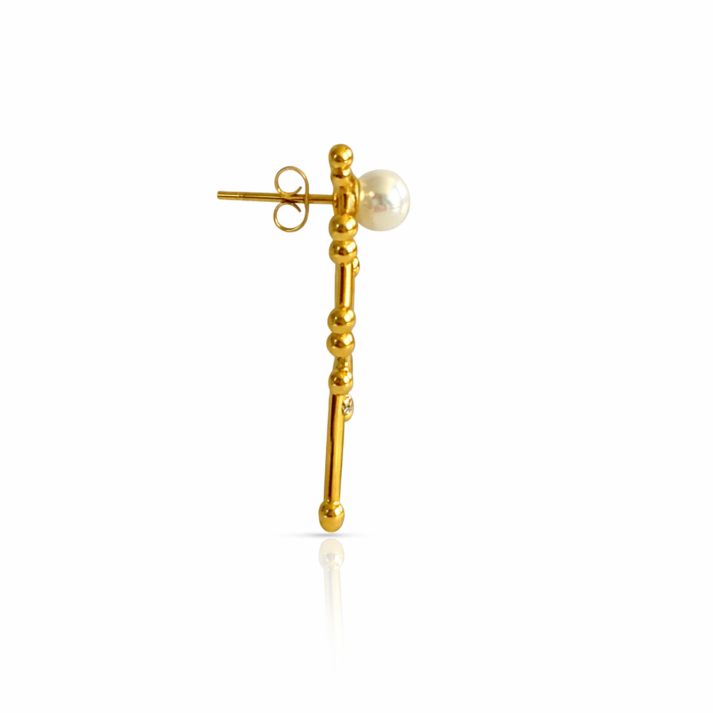 Pearl Sunburst Drop Earrings