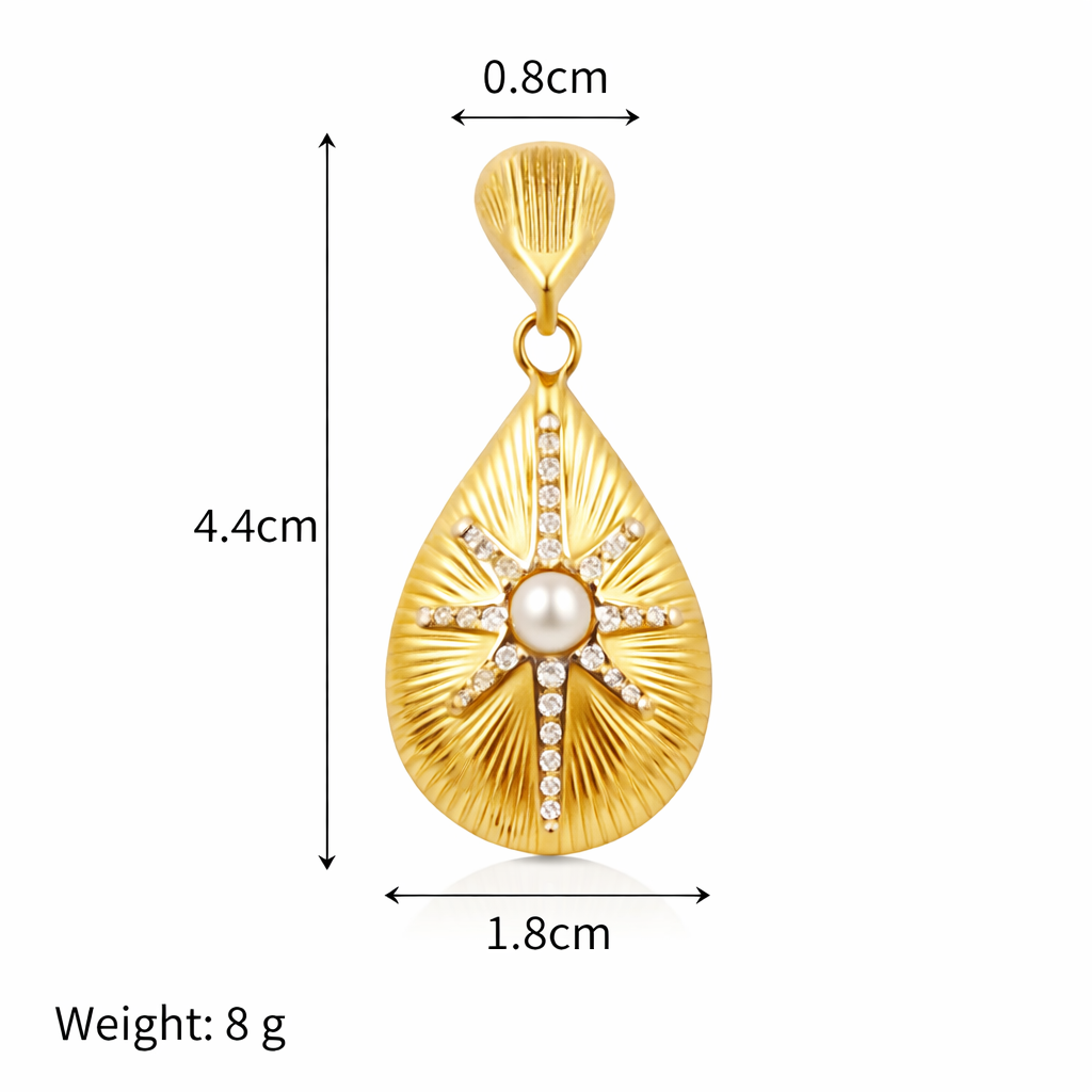 Pearl Sunburst Drop Earrings