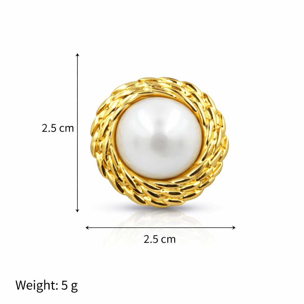 Pearl Woven Stud Earrings