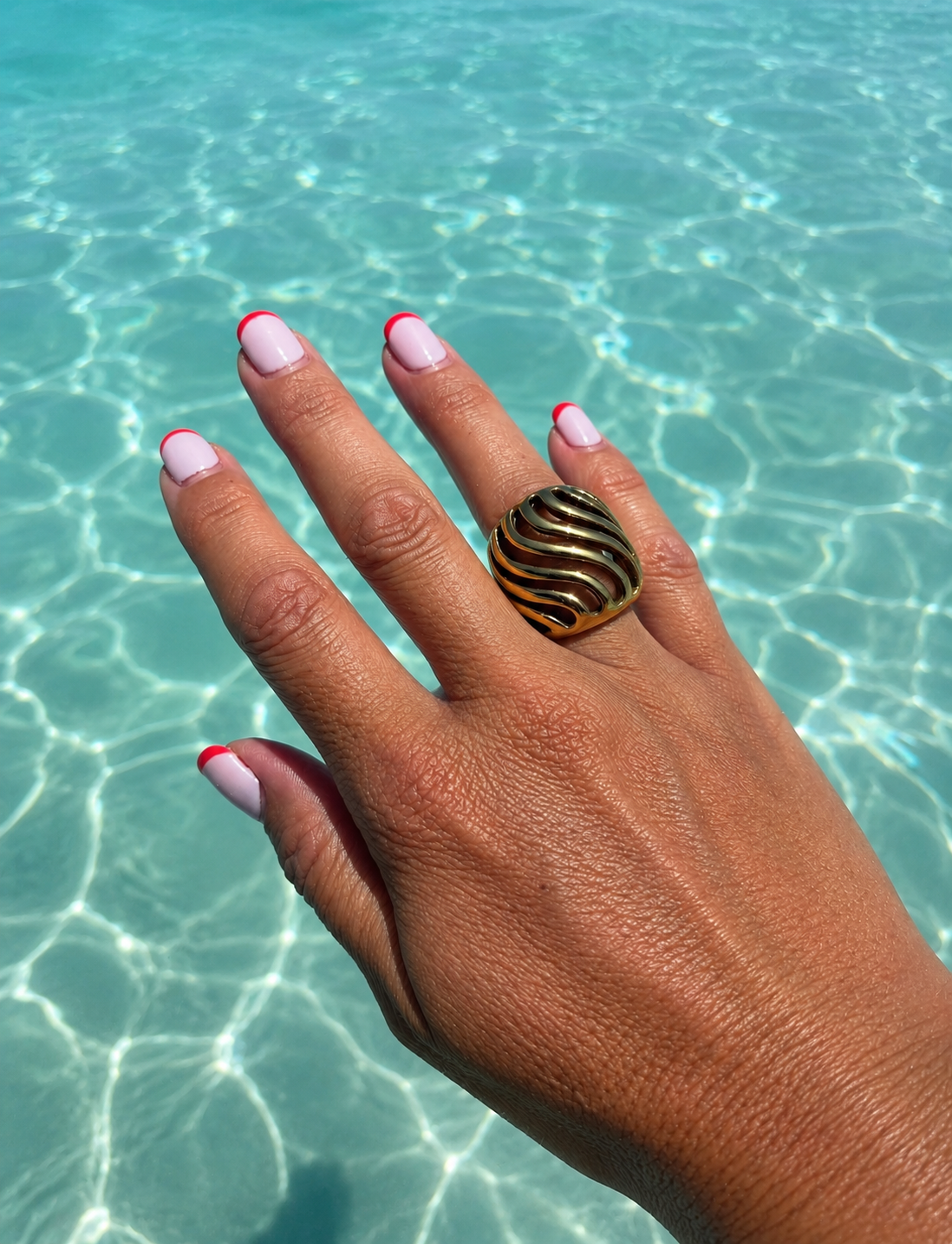 Sunkis Elafonisi Bold Gold Ring Waterproof