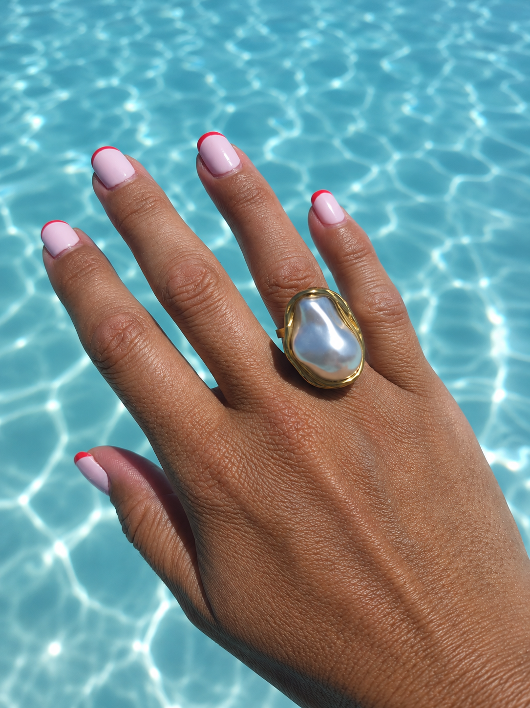 Sunkis Valencia Adjustable Gold Statement Ring Waterproof