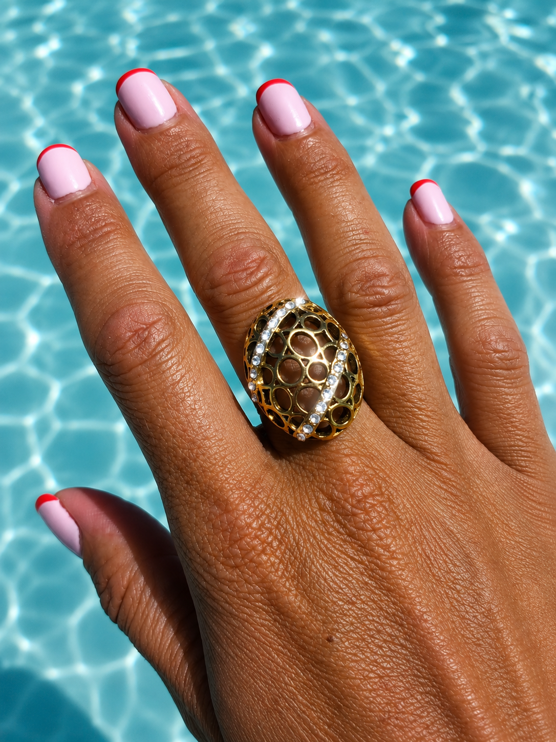 Sunkis Vela Gold Statement Ring Waterproof