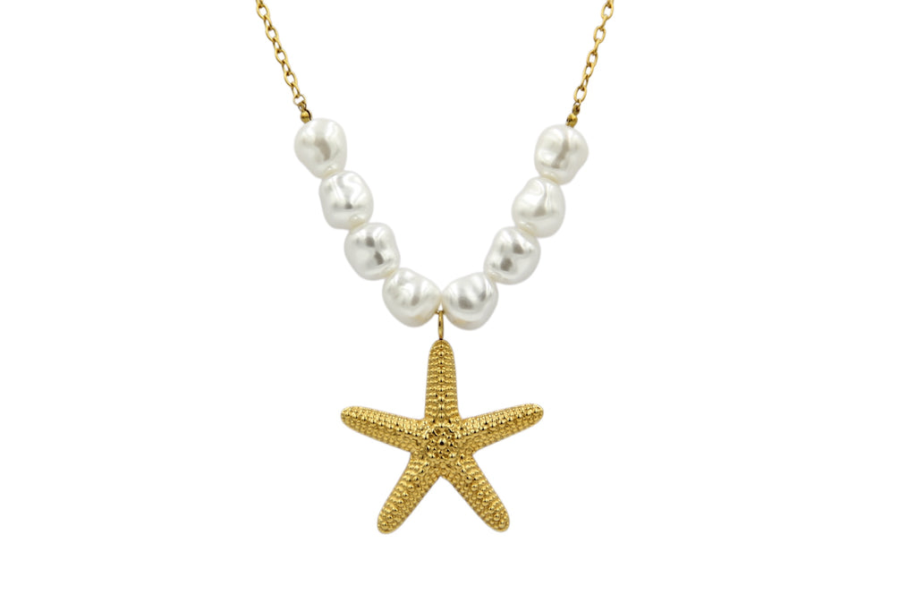 Starfish Pearl Statement Necklace