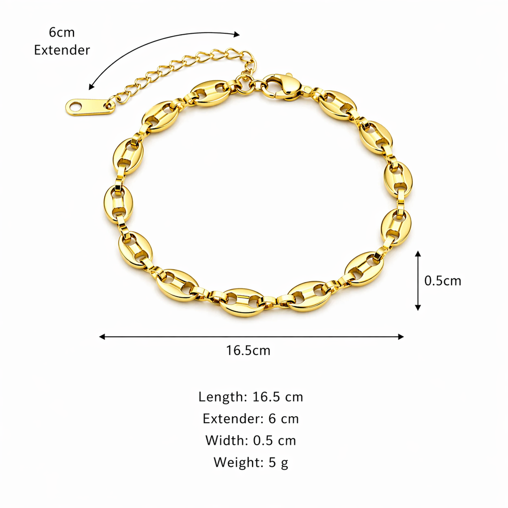 Sculpted Oval Link Bracelet