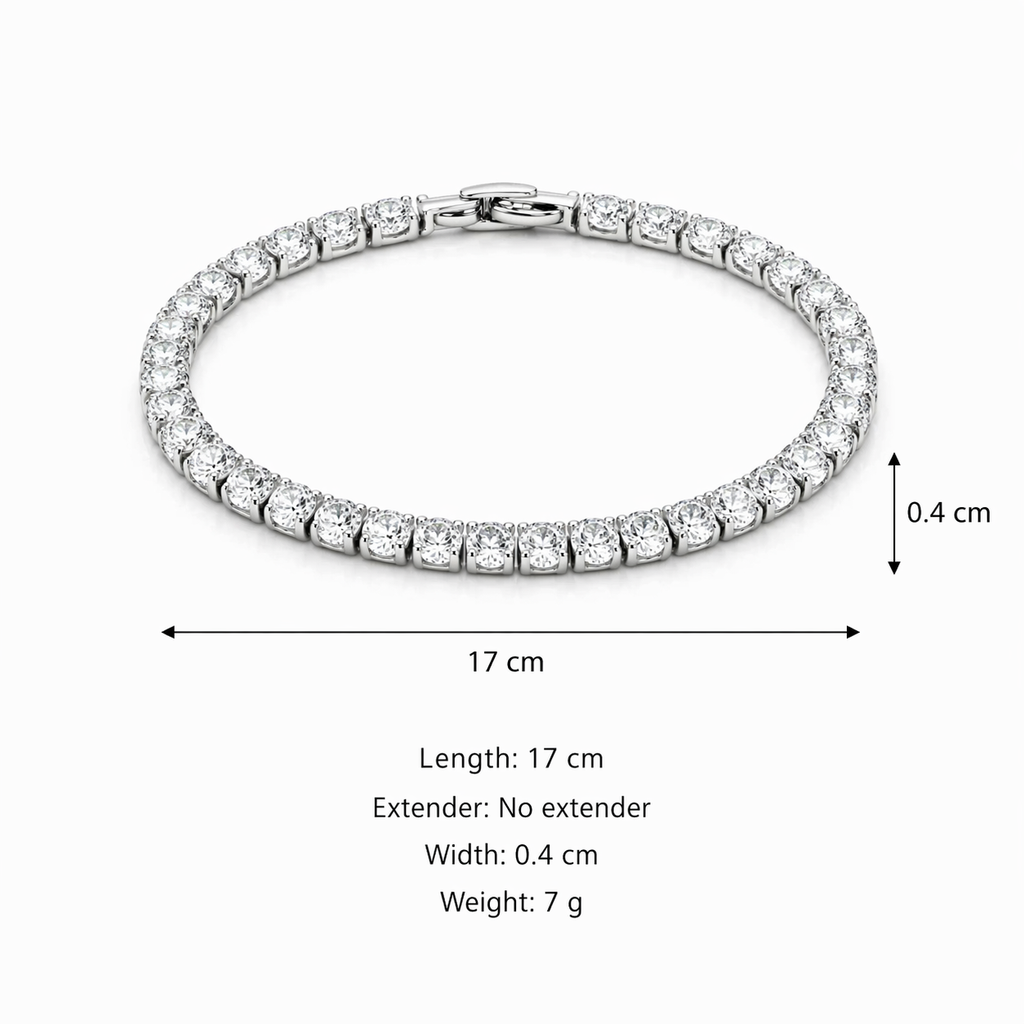 Silver Glow Tennis Bracelet