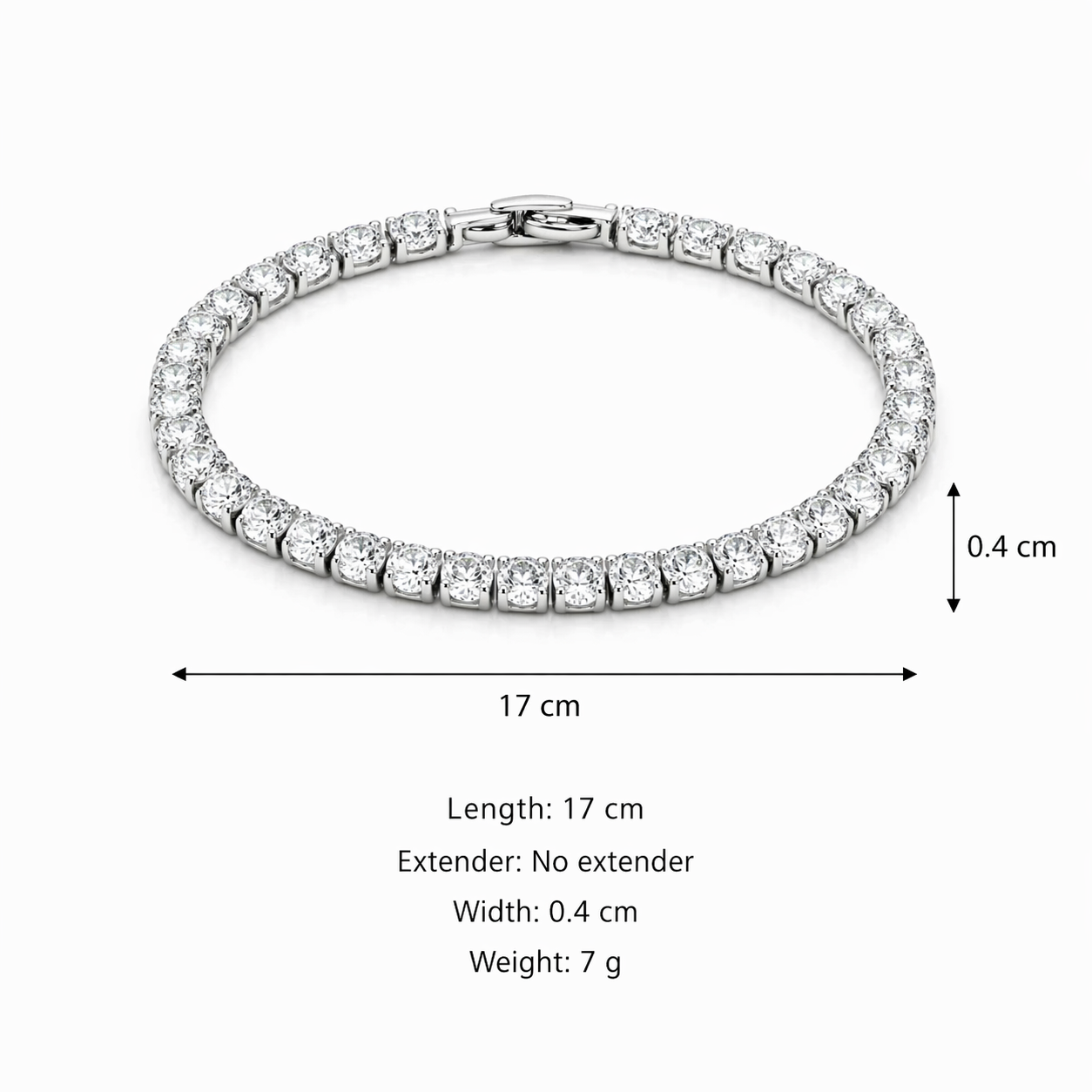 Silver Glow Tennis Bracelet