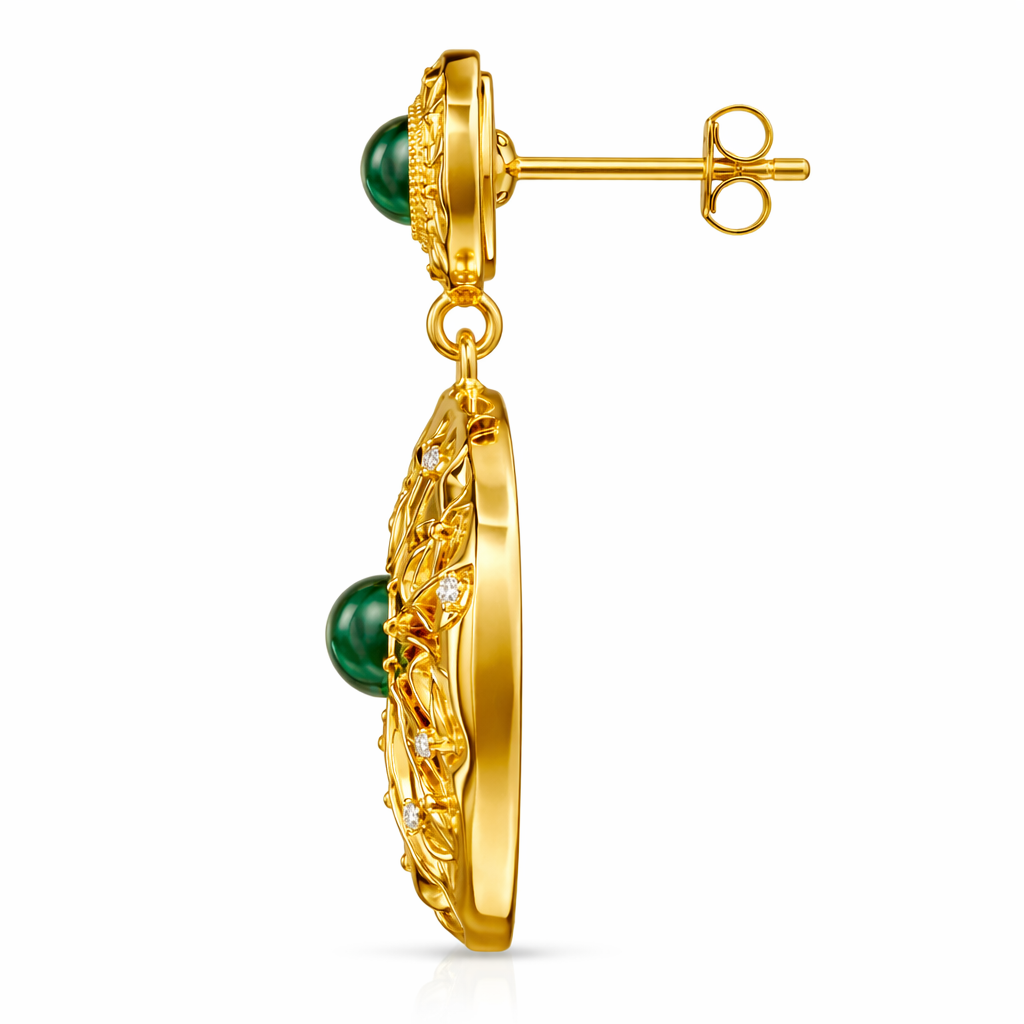 Solara Emerald Statement Earrings