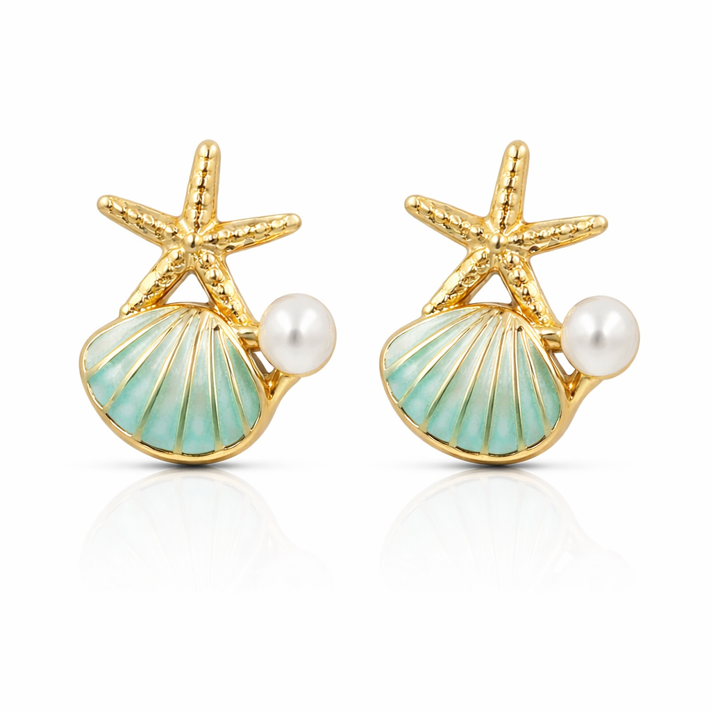 Star Shell Stud Earrings