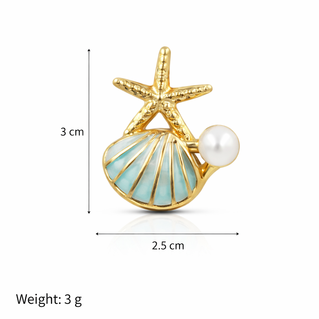 Star Shell Stud Earrings