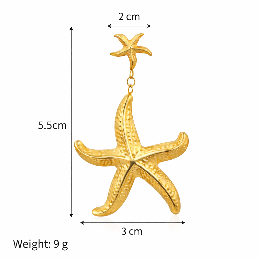 Starfish Drop Earrings