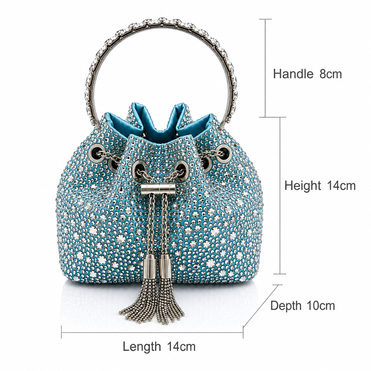 Sunkis Aqua Crystal Statement Handbag