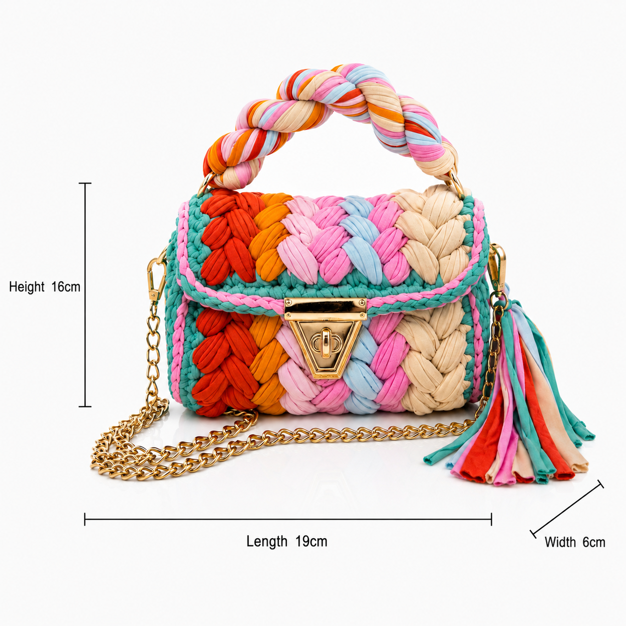 Sunkis Kaleido Handmade Crochet Crossbody Bag