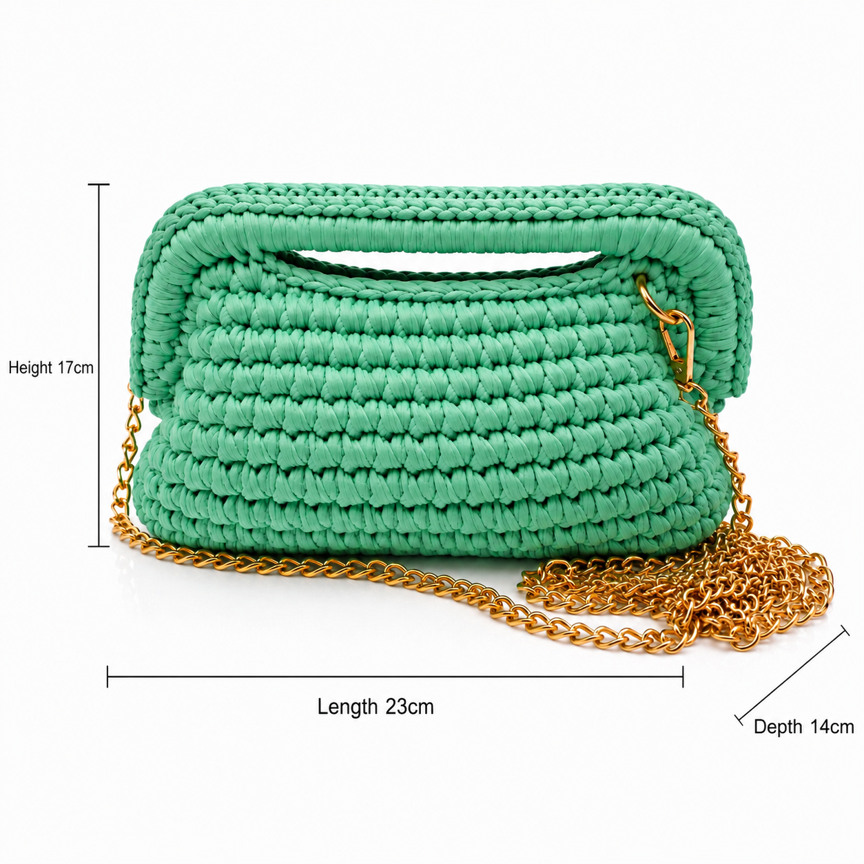 Sunkis Mint Handmade Crochet Clutch Bag