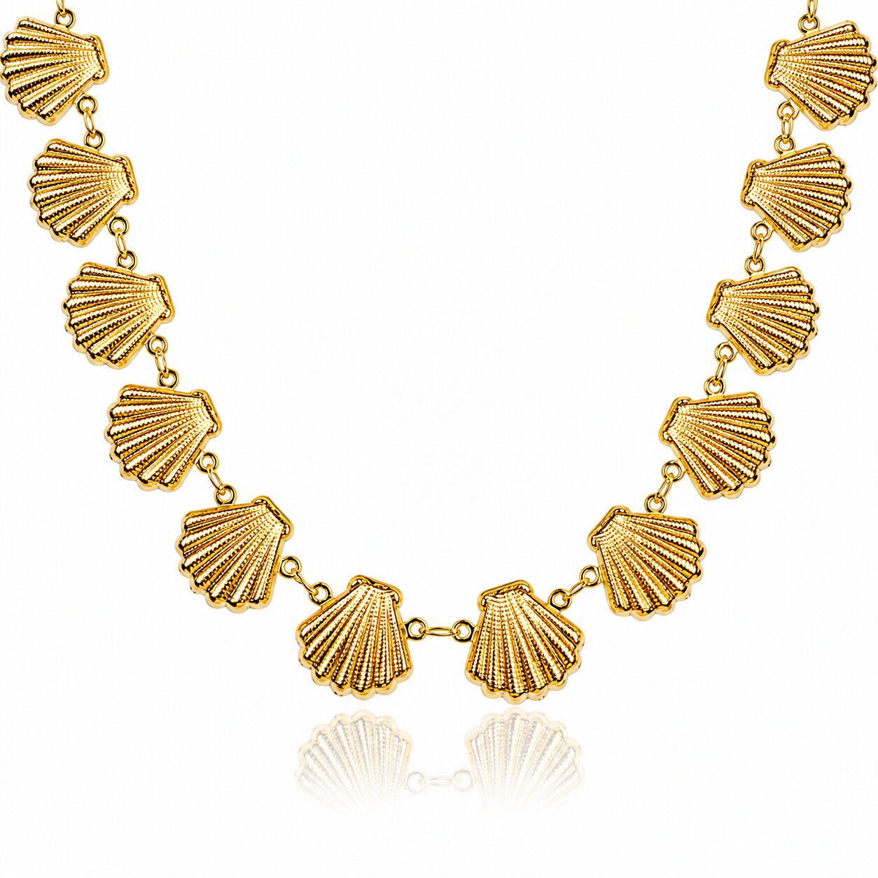 Sunkis Tropea Scallop Shell Everyday Statement Necklace Waterproof