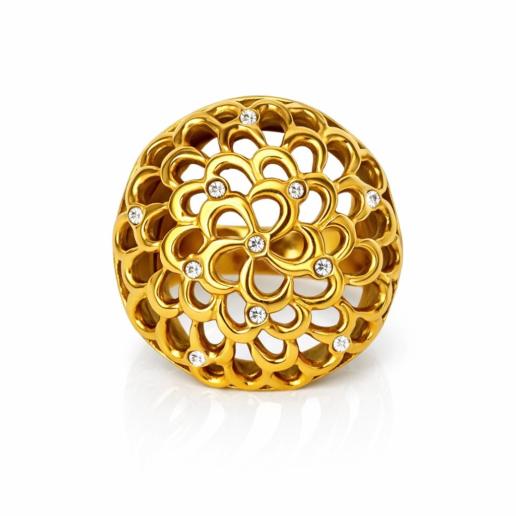 Sunkis Adria Gold Statement Ring Waterproof