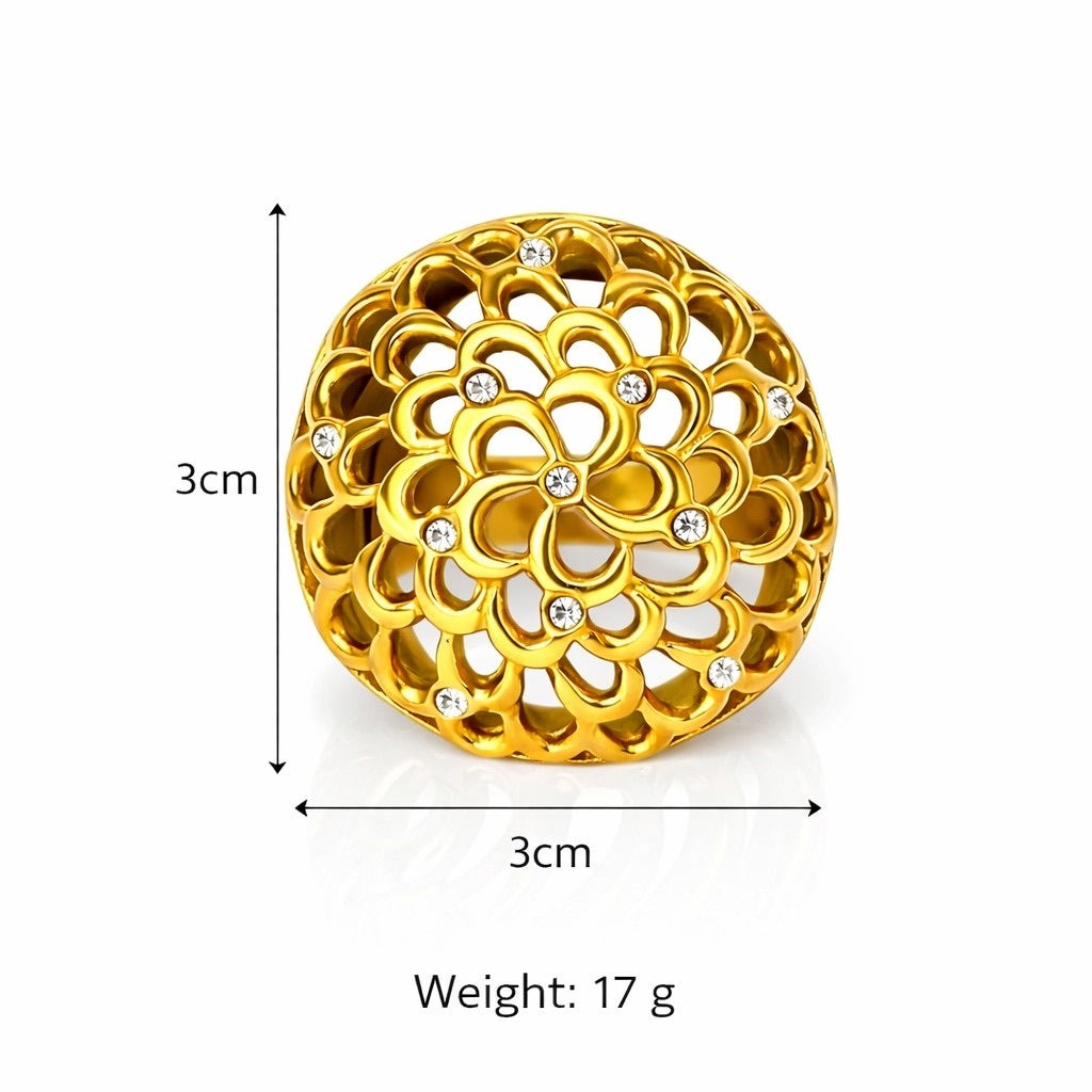 Sunkis Adria Gold Statement Ring Waterproof