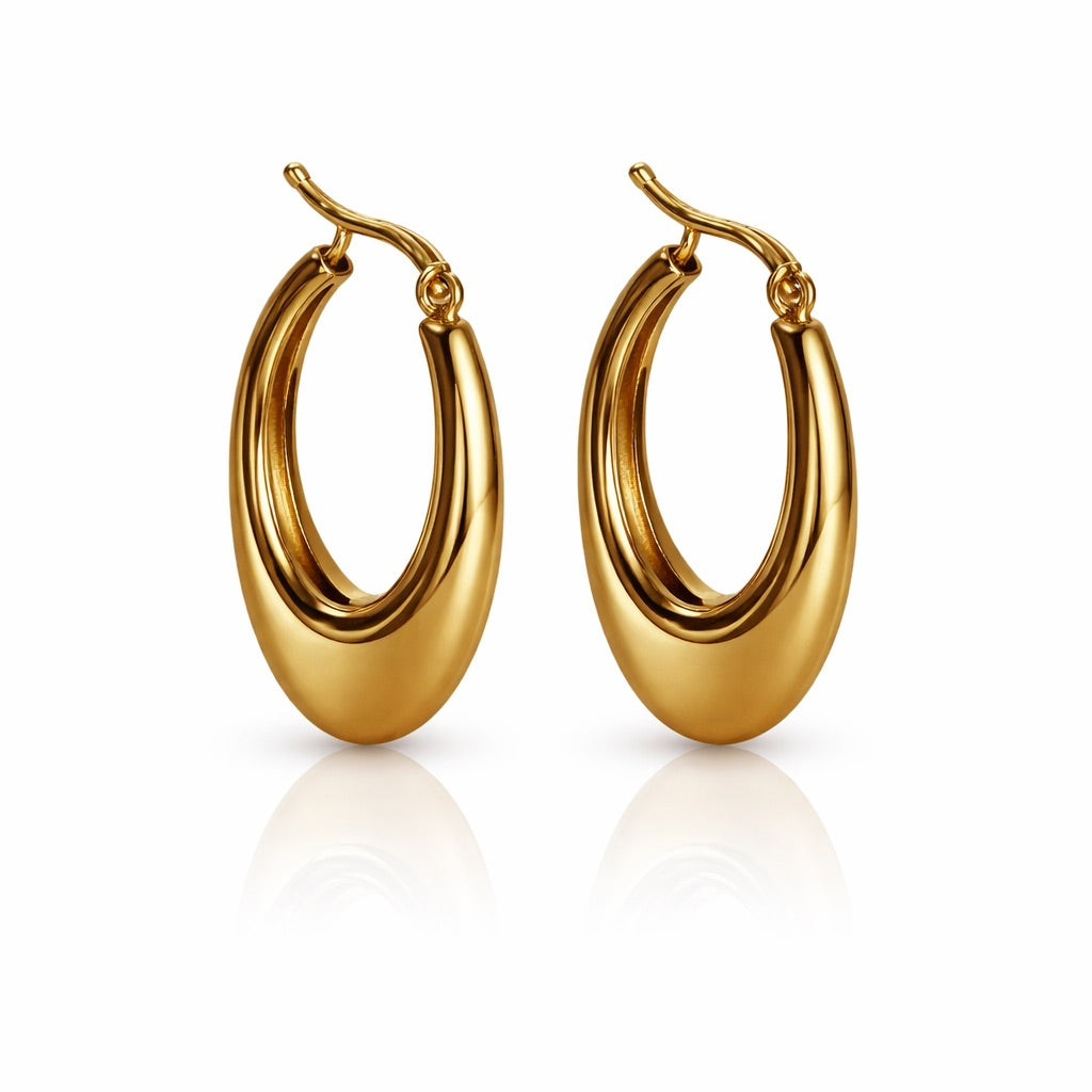 Sunkis Alba Gold Hoop Earrings Hypoallergenic
