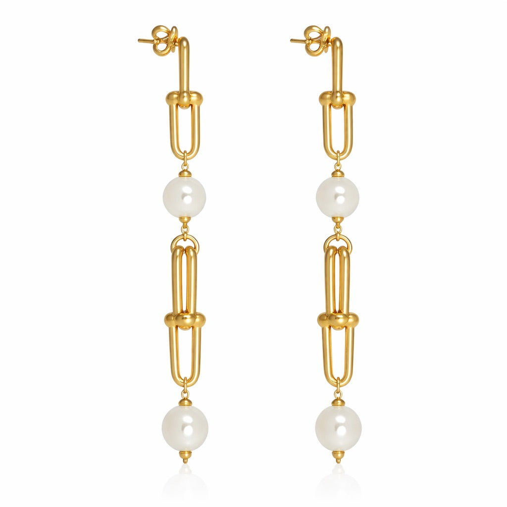 Sunkis Alessia Gold Statement Earrings Hypoallergenic