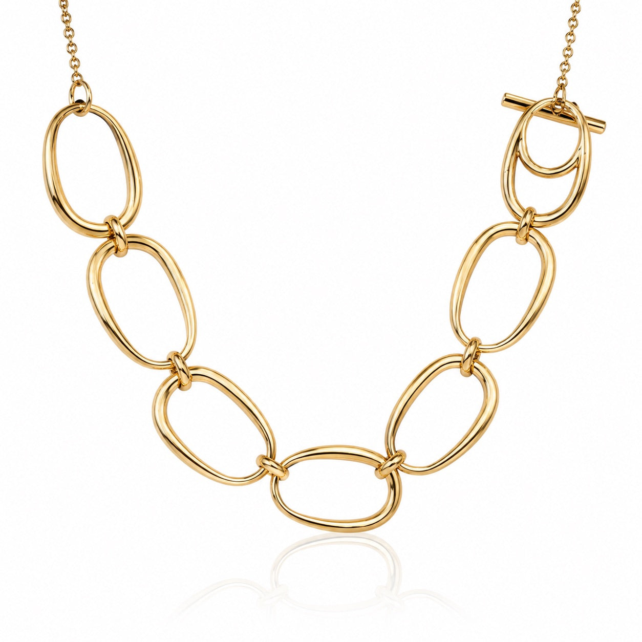 Sunkis Aurora Gold Link Chain Statement Necklace Waterproof