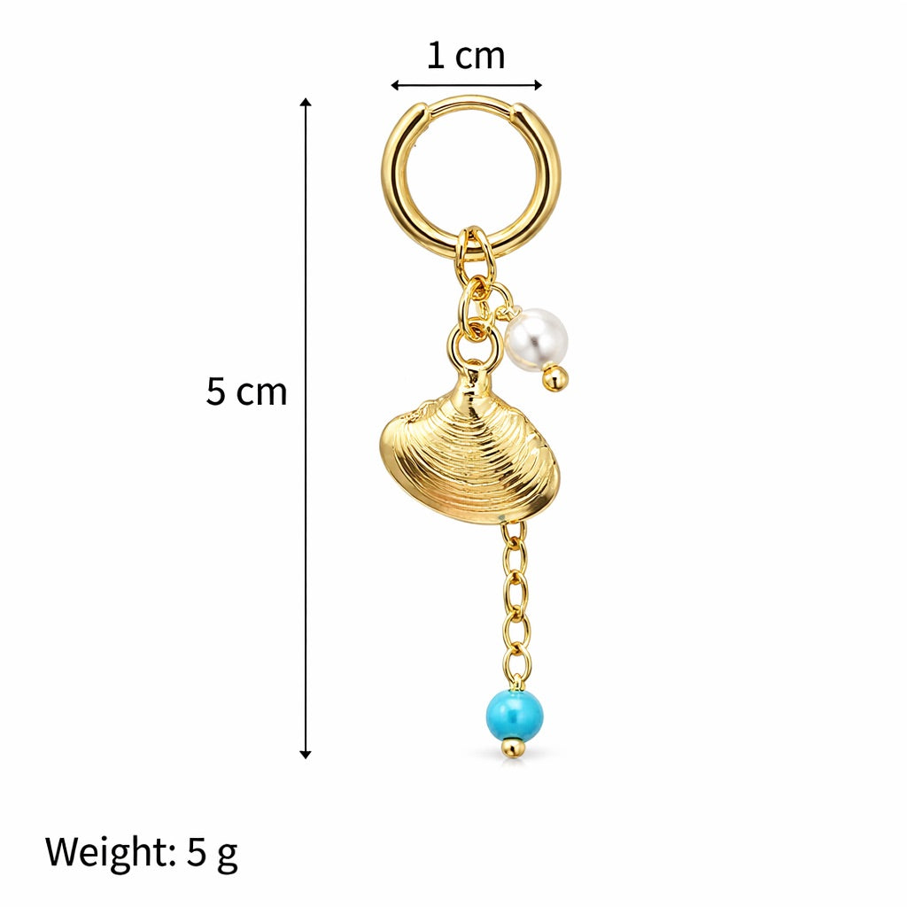 Sunkis Avel Gold Huggie Charm Earrings Hypoallergenic