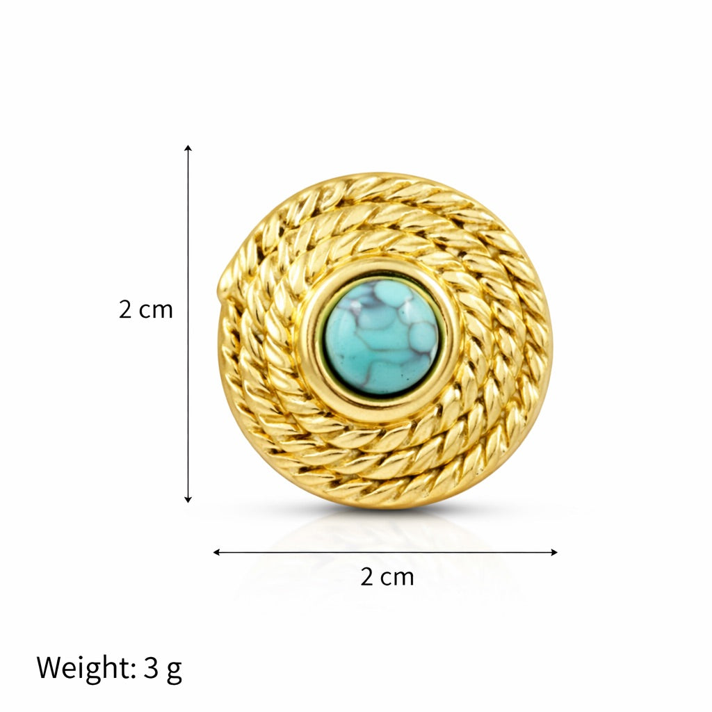 Sunkis Bellarosa Classic Turquoise Gold Earrings Hypoallergenic