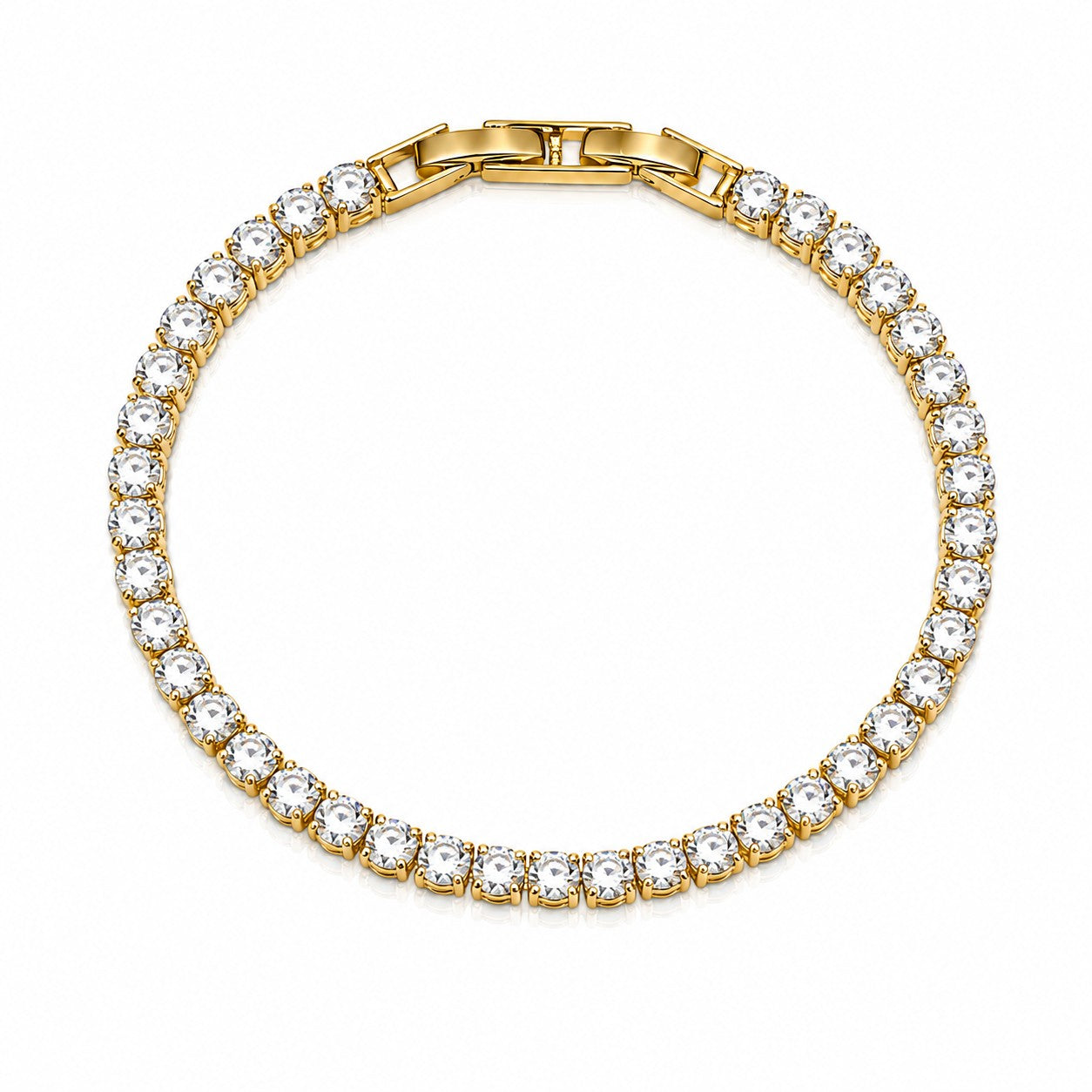 Sunkis Classic Gold Tennis Bracelet Hypoallergenic