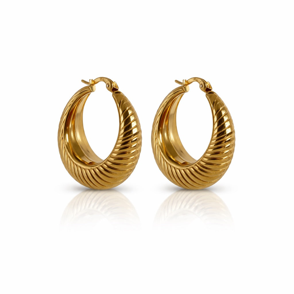 Sunkis Cora Gold Hoop Earrings Hypoallergenic