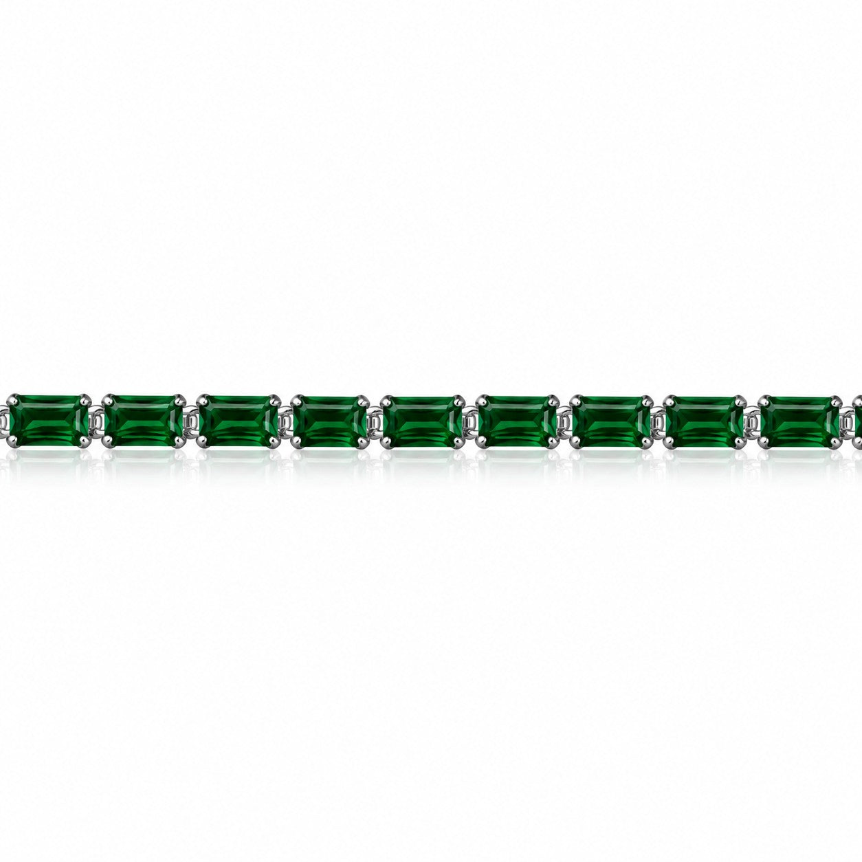 Sunkis Emerald Silver Tennis Bracelet Hypoallergenic
