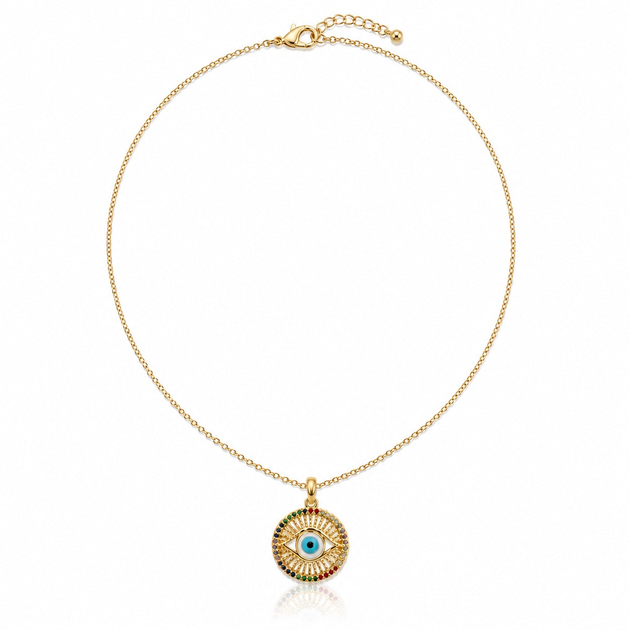 Sunkis Evil Eye Pendant Gold Necklace Waterproof