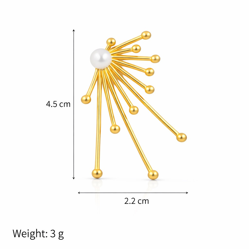 Sunkis Fiorenza Gold Statement Earrings Hypoallergenic