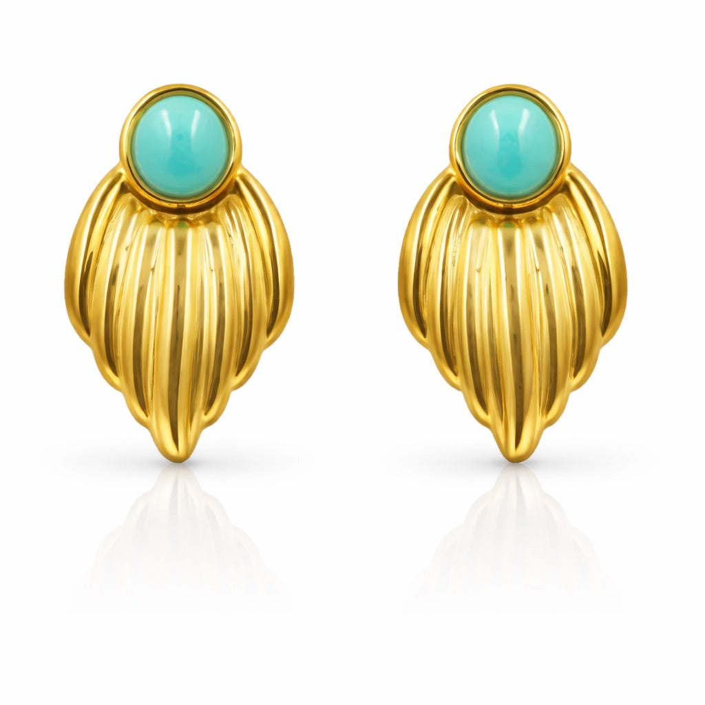 Sunkis Lucentia Turquoise Everyday Gold Earrings Hypoallergenic