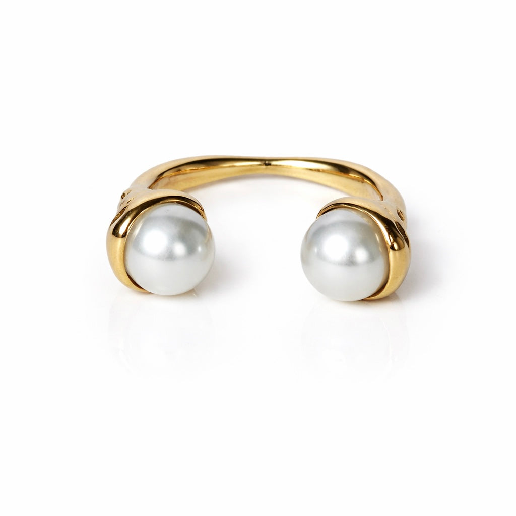 Sunkis Lucera Gold Pearl Adjustable Ring Waterproof