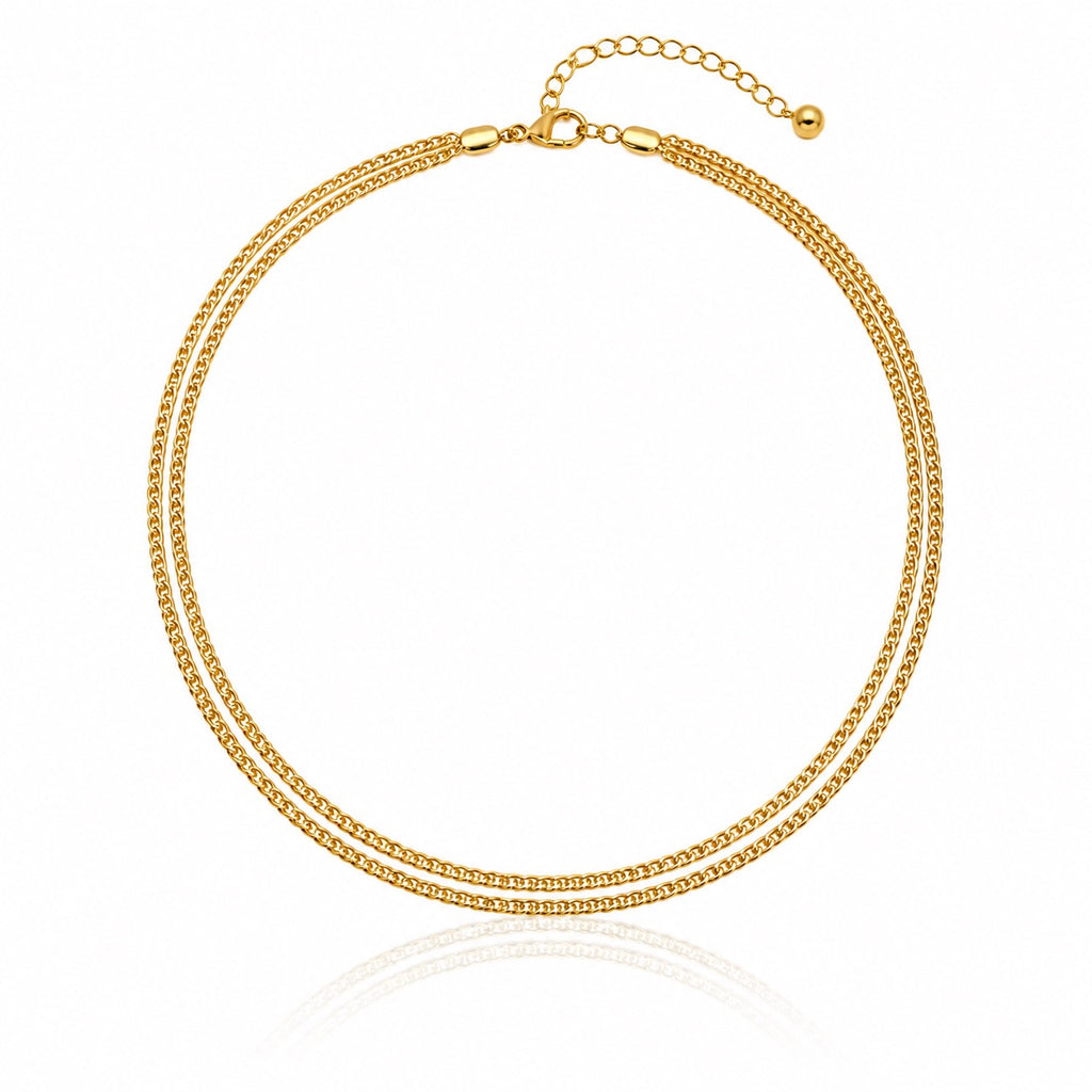 Sunkis Luna Double Layer Gold Necklace Waterproof