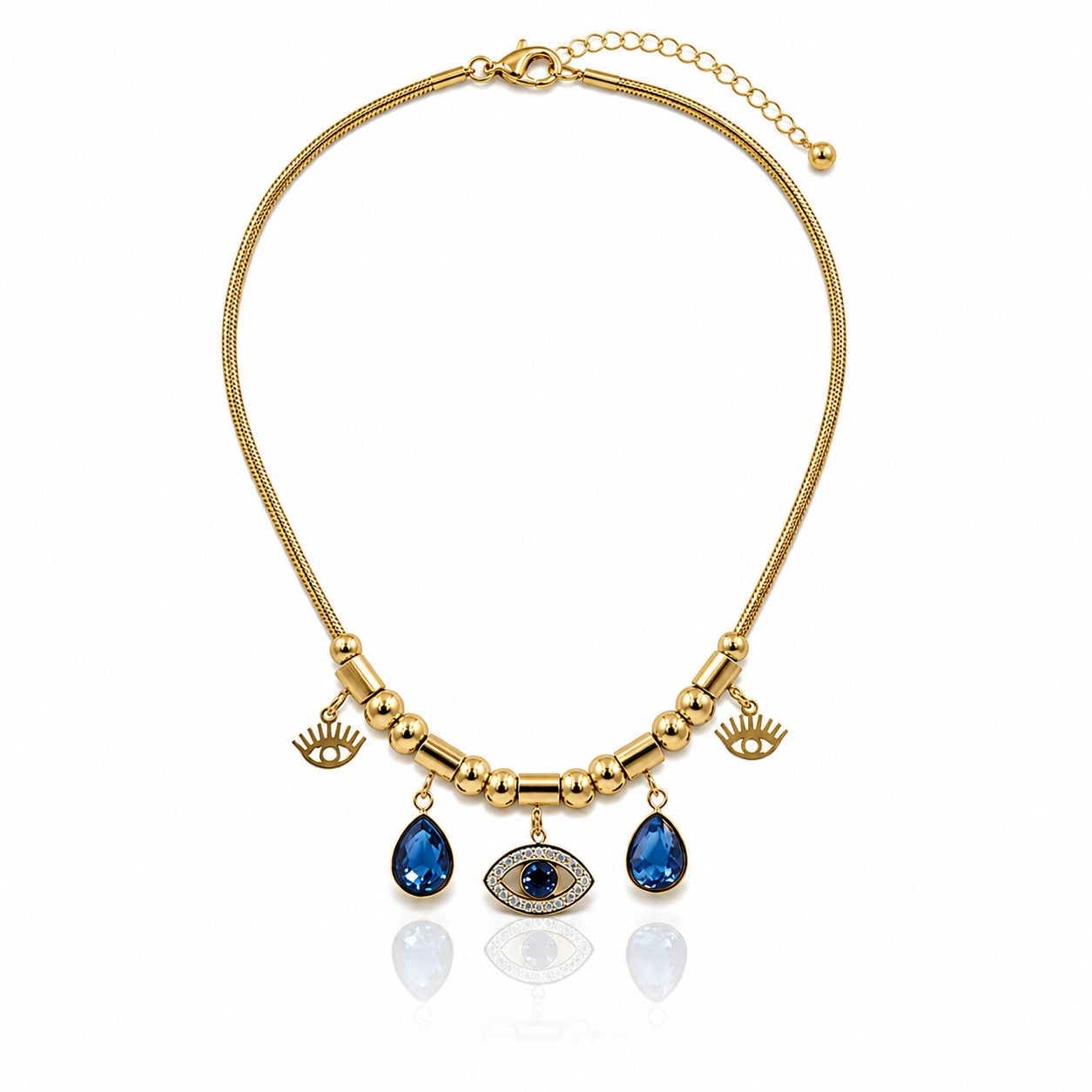 Sunkis Lyra Gold Charm Snake Chain Necklace Waterproof