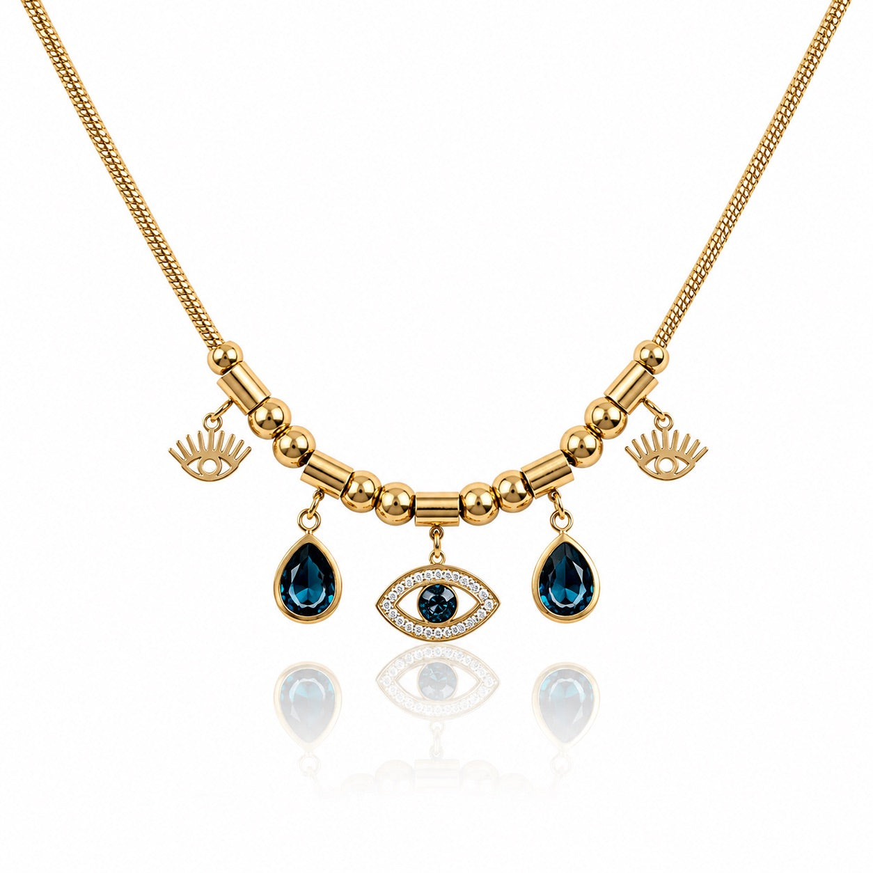 Sunkis Lyra Gold Charm Snake Chain Necklace Waterproof