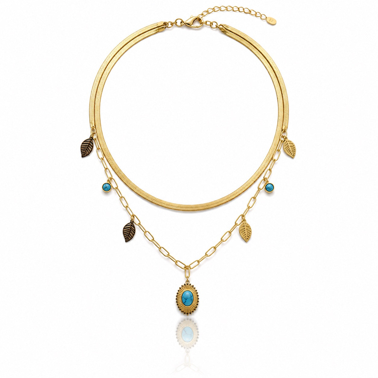 Sunkis Neve Double Layer Gold Necklace Waterproof