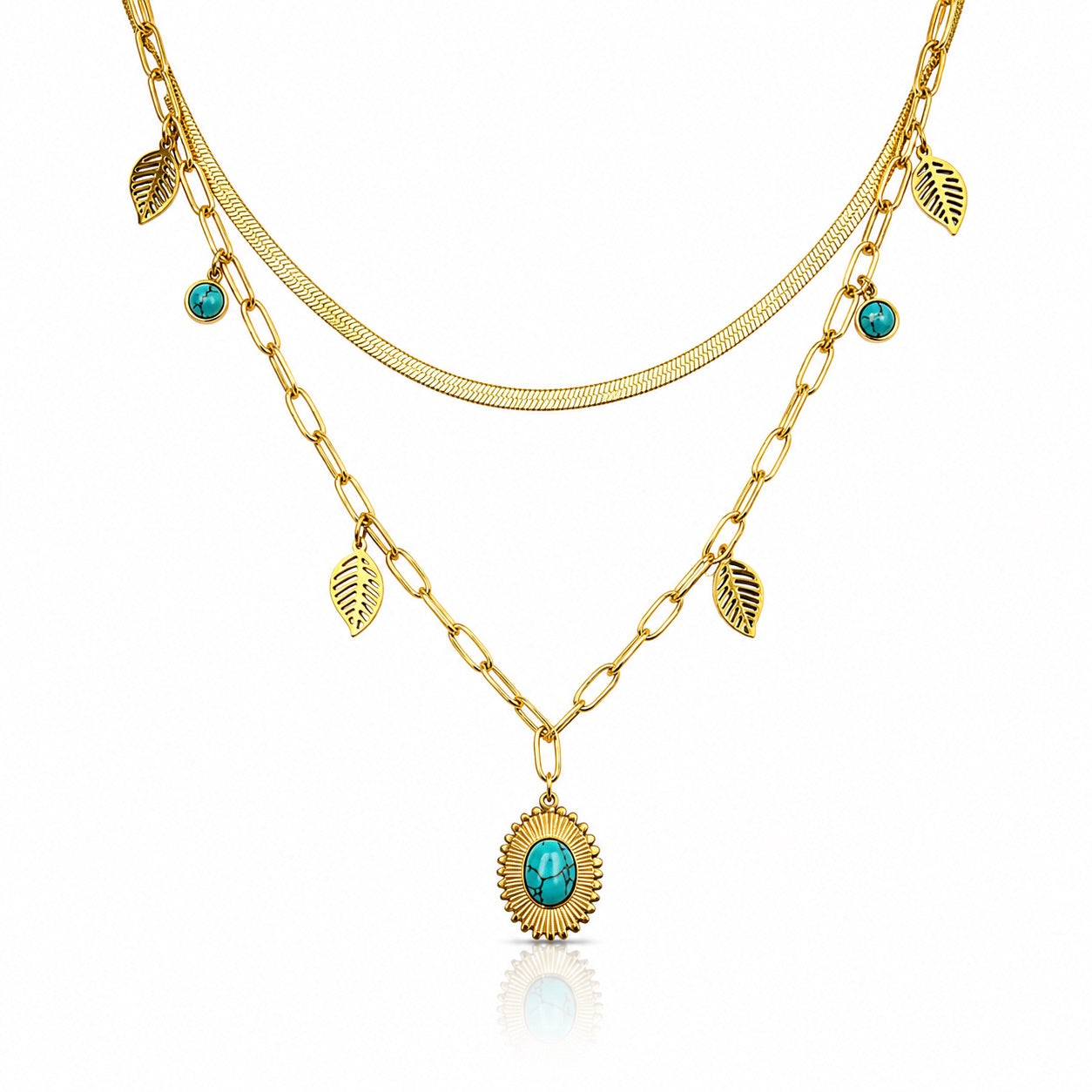 Sunkis Neve Double Layer Gold Necklace Waterproof