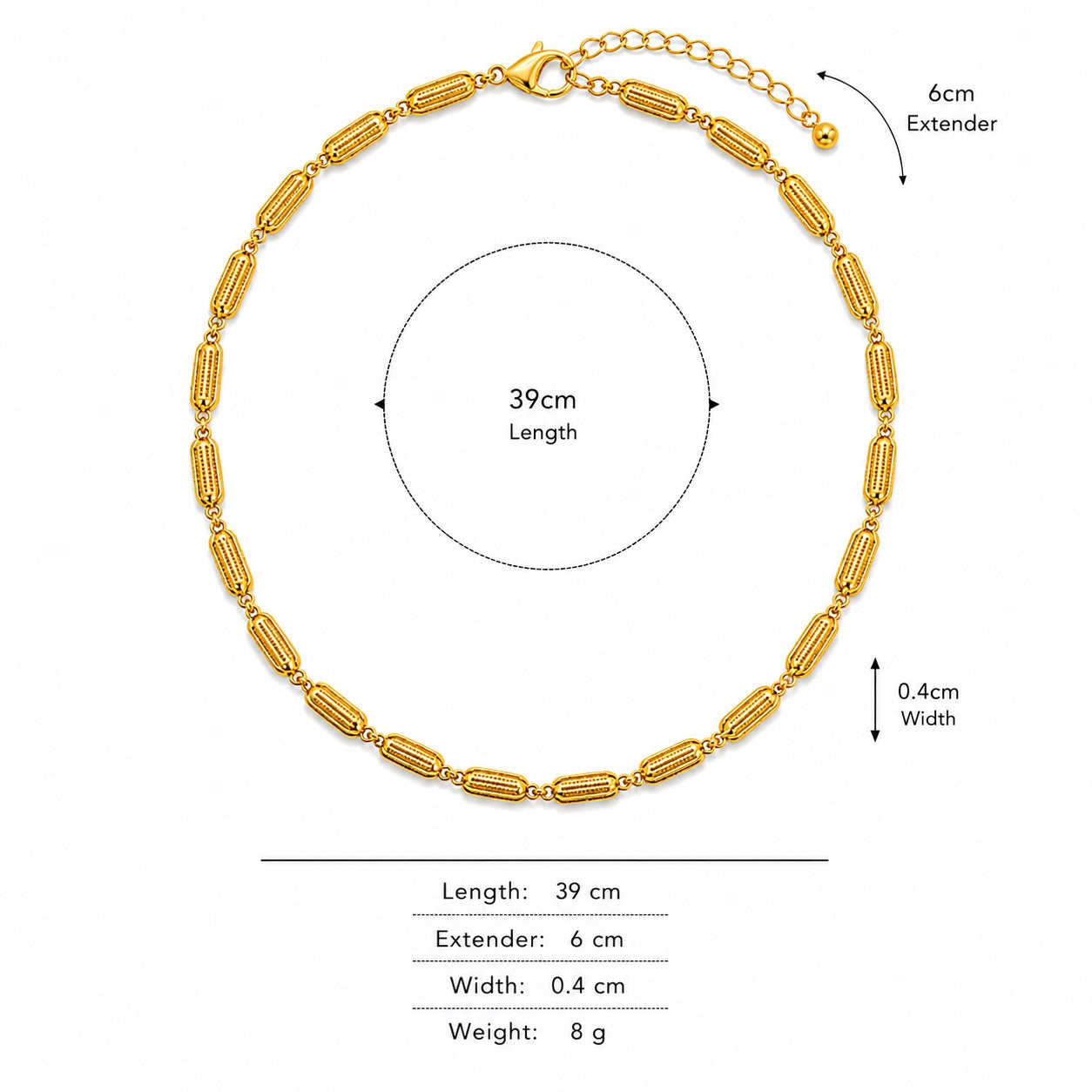 Sunkis Nova Minimal Gold Necklace Waterproof