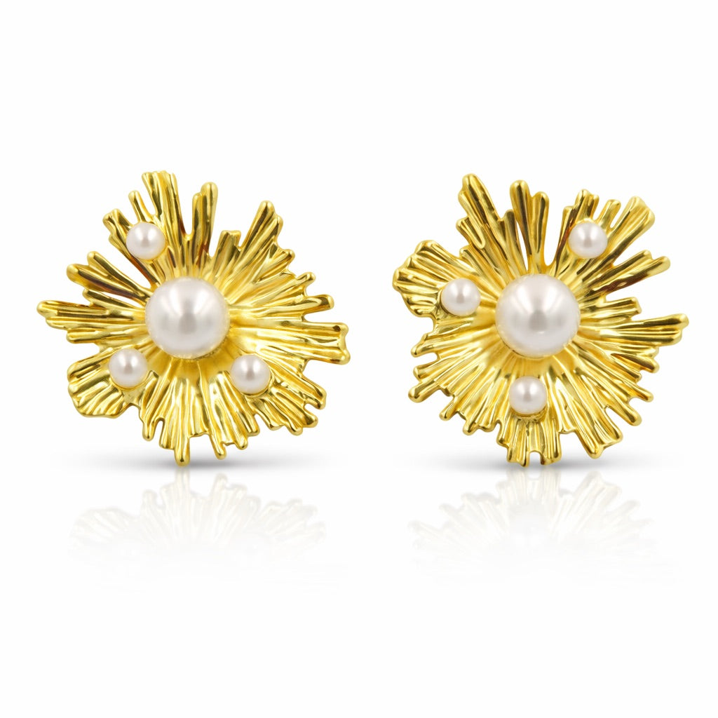 Sunkis Portofina Pearl Stud Earrings Hypoallergenic