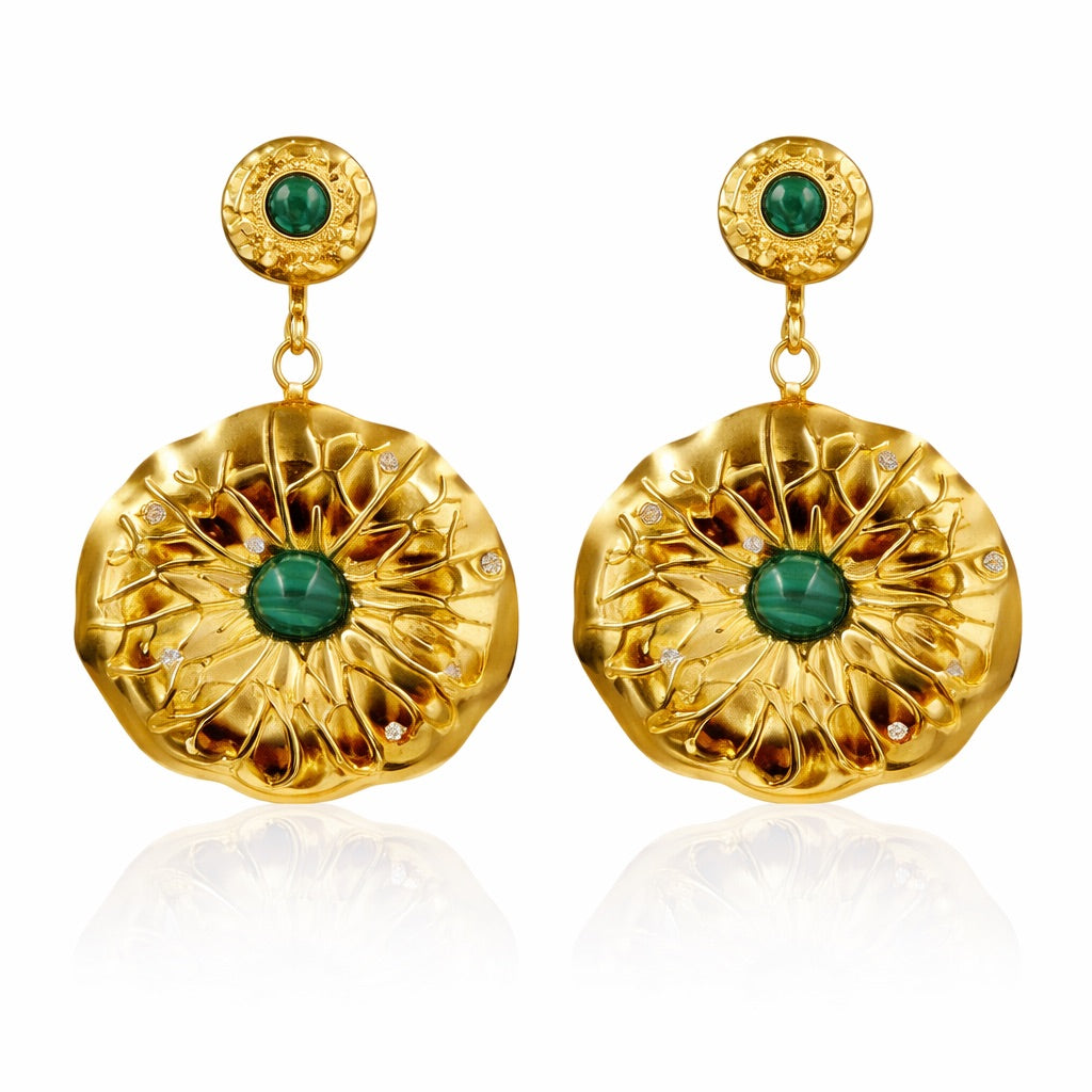 Sunkis Portofino Gold Statement Earrings Hypoallergenic