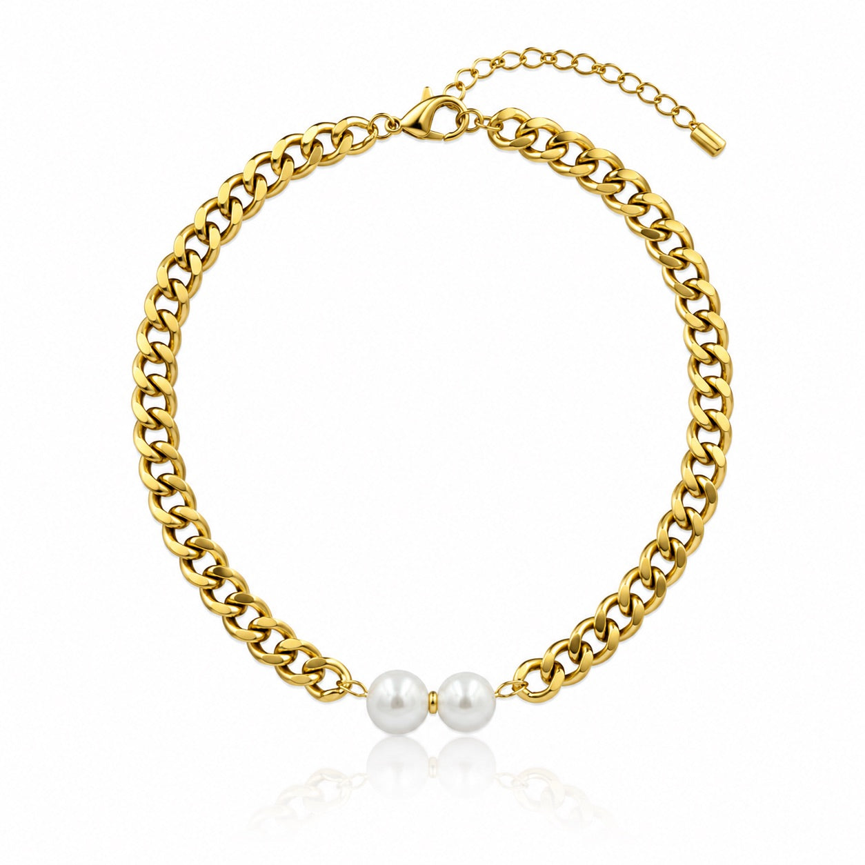 Sunkis Riviera Pearl Chain Statement Necklace Waterproof