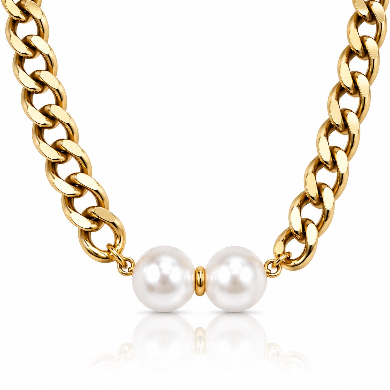 Sunkis Riviera Pearl Chain Statement Necklace Waterproof
