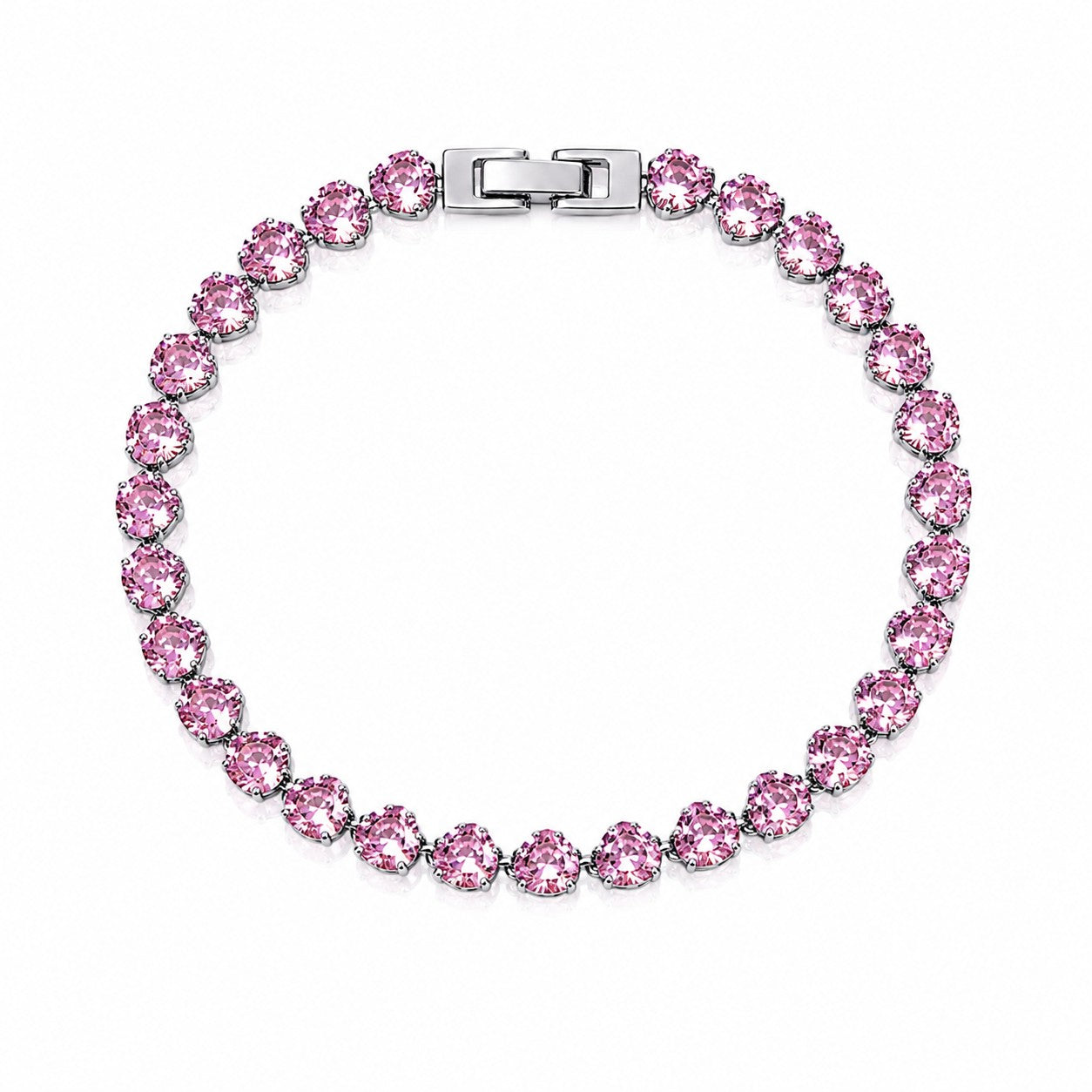 Sunkis Rosa Classic Silver Tennis Bracelet Hypoallergenic